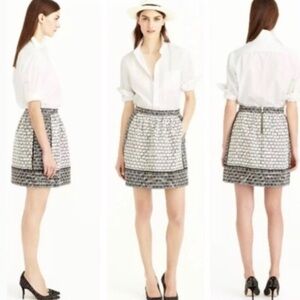 J Crew Textured Block Print Skirt 8